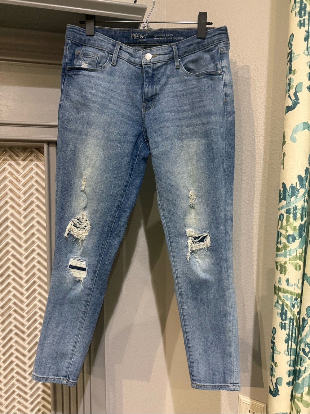 Mossimo Supply Co. Light Blue Distressed Skinny Jeans